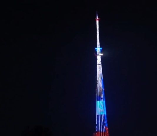 Телебашня украсилась архитектурно-художественной подсветкой