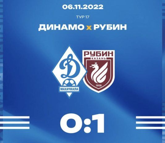 Махачкалинское «Динамо» на своем поле уступило казанскому «Рубину»