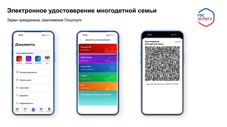 На портале госуслуг появилось электронное удостоверение многодетной семьи