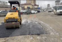 В Махачкале продолжается ямочный ремонт дорог