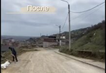 В поселке Тарки восстановлен участок дороги после сильных осадков