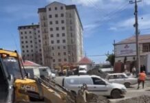 На улице Каммаева в Махачкале готовят основание под асфальт