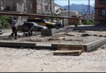 Во дворе на улице Дагестанской в Махачкале началось благоустройство по нацпроекту