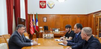 Федор Щукин встретился с командиром батальона «Каспий» Зауром Мингишиевым