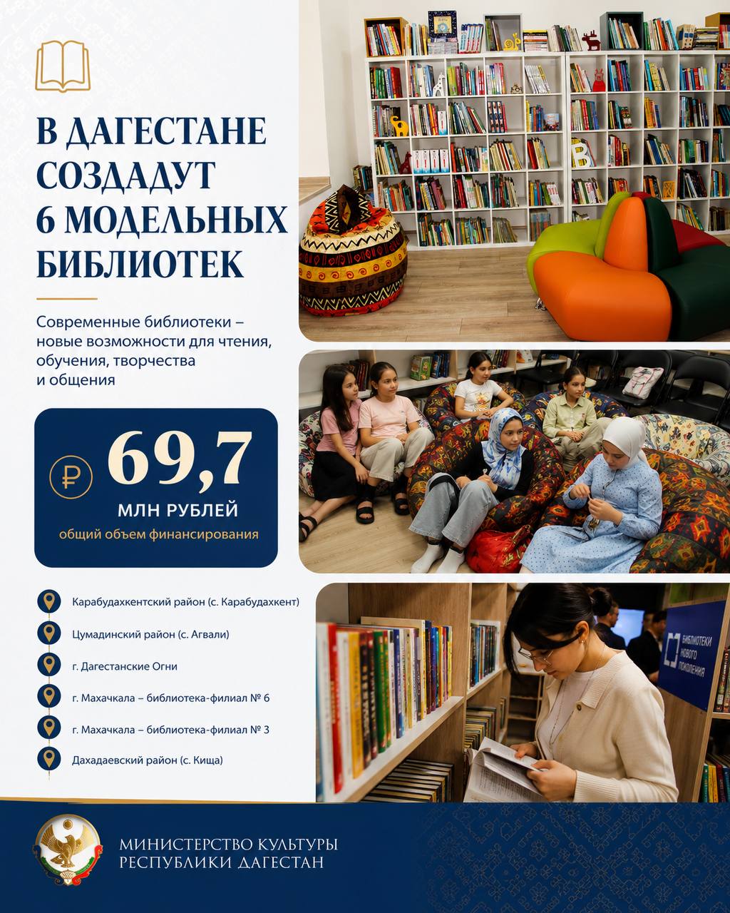 До конца 2026 года в Дагестане откроют шесть модельных библиотек